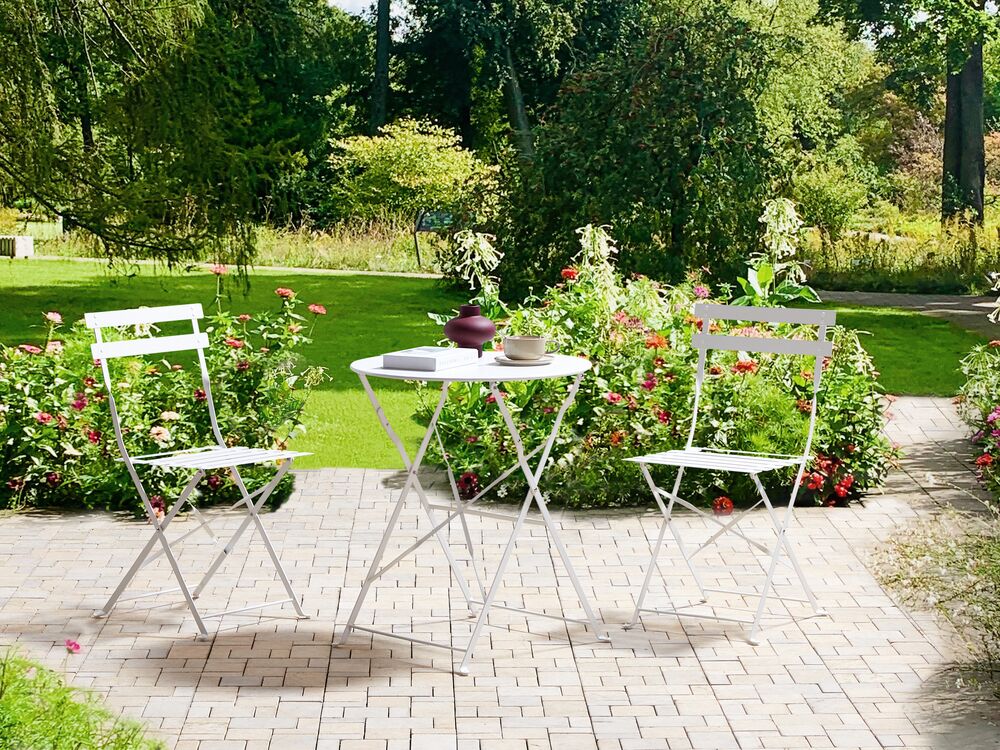 Ensemble bistrot Pliant FIORI Métal Blanc