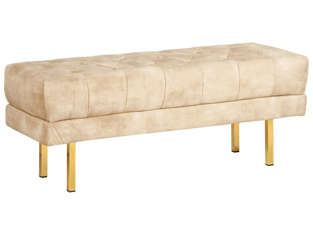 Polsterbank ROSEVILLE Samtstoff Beige