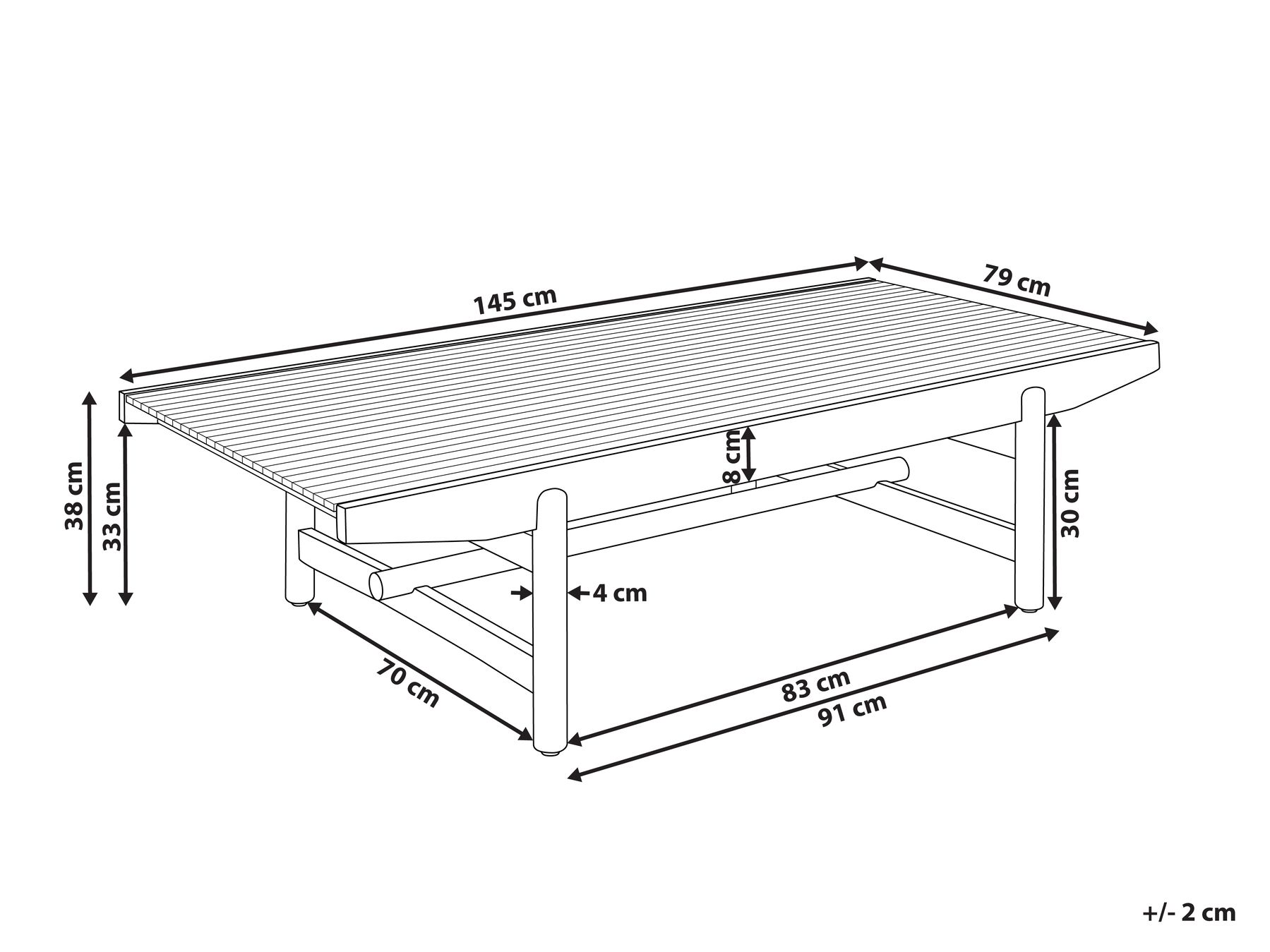 Outdoor Couchtisch GIAVENO 145 cm 79 cm Akazienholz Braun_958469