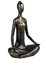 Gartenskulptur YOGHINA Frau 60 cm Schwarz / Gold