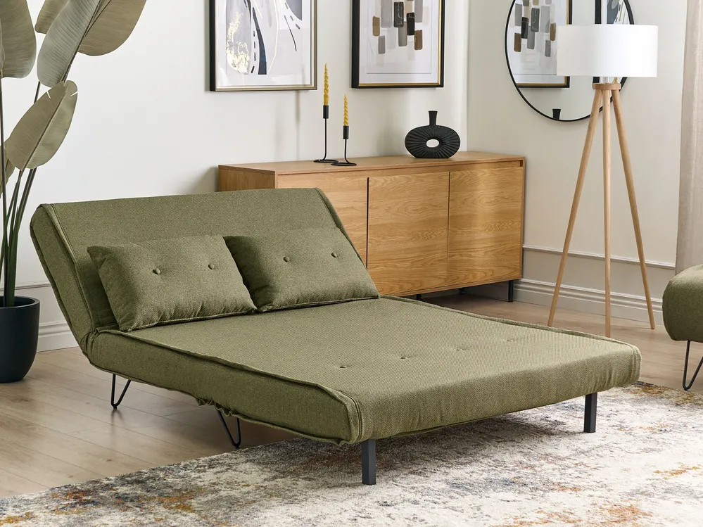 Schlafsofa 2-Sitzer VESTFOLD Stoff Olivgrün_930229