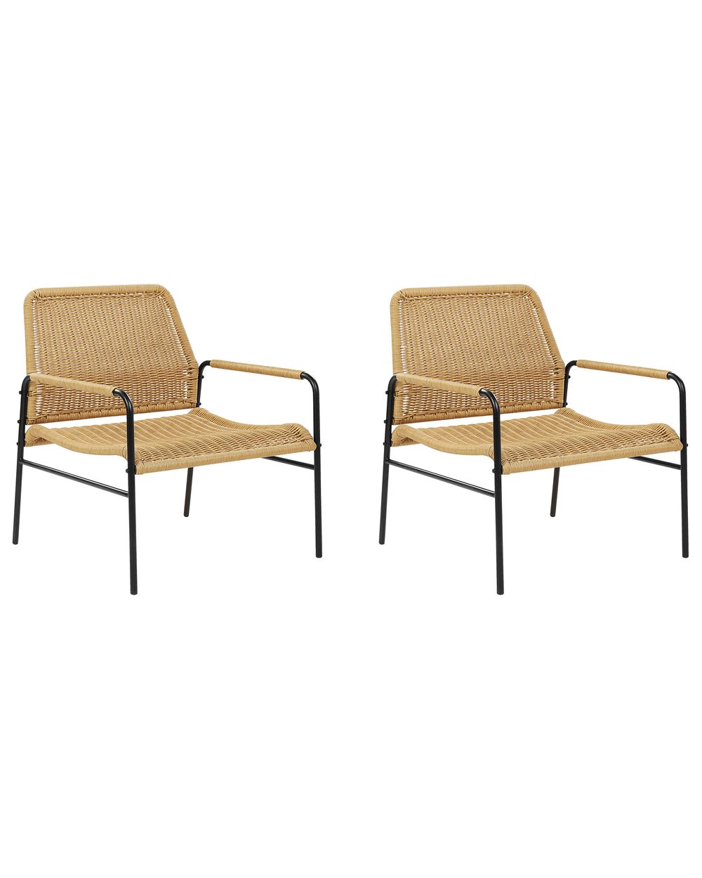 Set van 2 tuinstoelen PRASIMO PE rotan Natuurlijk