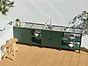 Outdoor-Küche 4er Set mit Spüle VILAMA Grün Metall