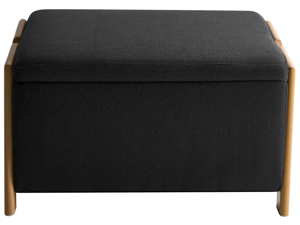 Living Room Set 3 Seater EDLAND with Bench Fabric Black_1040824
