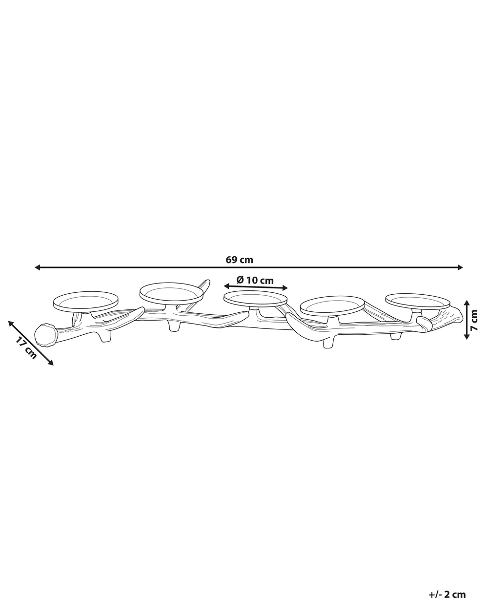 Kerzenständer CLEONAE 7 cm Metall Braun_823117