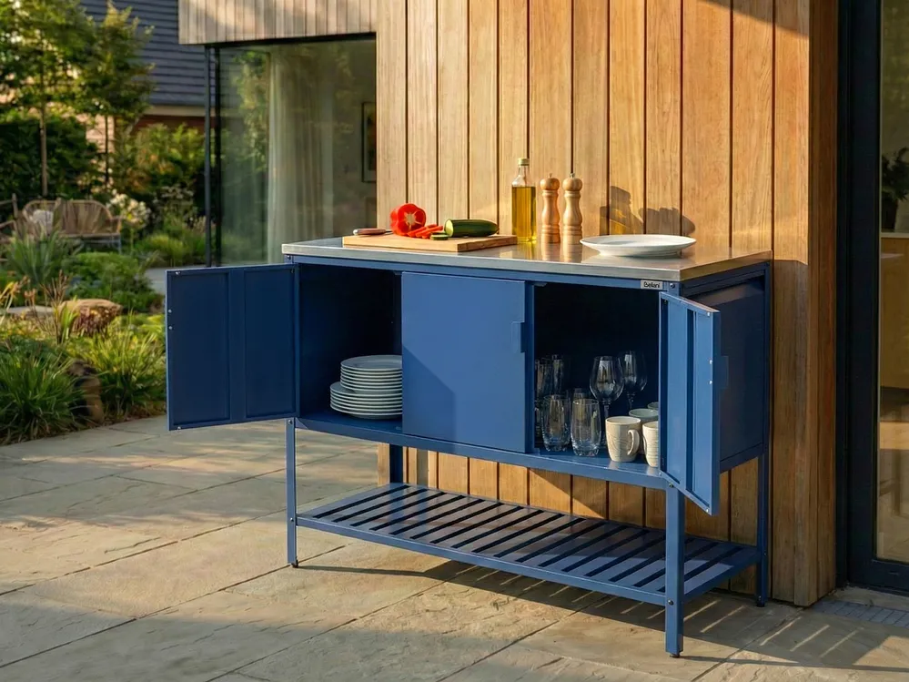 Outdoor-Küchenschrank MAENZA Blau Metall_1044831