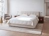 Ottoman Bed LAURESSES Fabric Light Beige 180 x 200 cm (EU Super King)