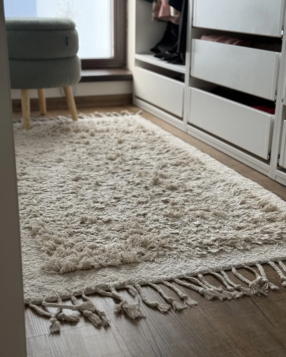 Teppich BITLIS Hellbeige 80 x 150 cm Baumwolle_975475