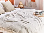 Blanket YARSA Cotton 125 x 150 cm Beige_861242