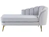 Right-Hand Chaise Longue ALLIER Velvet Light Grey