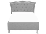 Bett mit Stauraum METZ Stoff Hellgrau 90 x 200 cm_799474