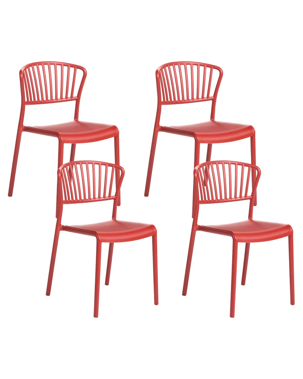 Gartenstuhl 4er Set GELA Rot