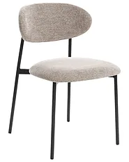 Set of 2 Dining Chairs COWLEY Chenille Taupe_1040061