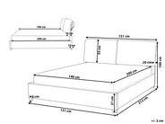 Bett mit Lattenrost Stoff BELFORT 140 x 200 cm Hellbeige_719951
