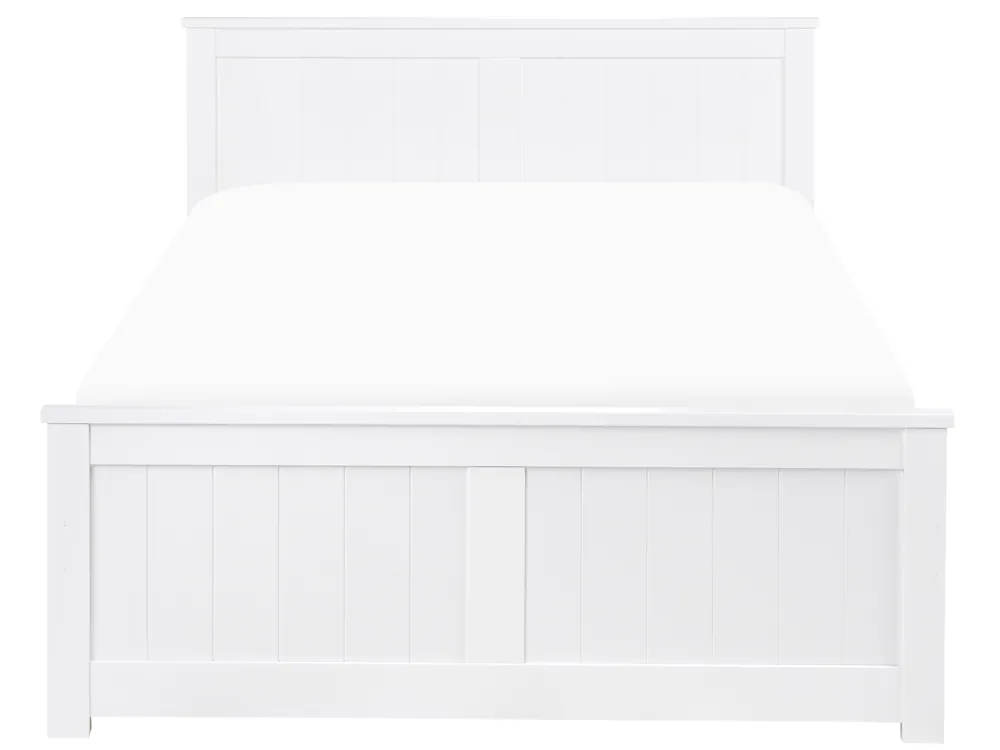 Bett mit Lattenrost Kiefernholz SABRAN 120 x 200 cm Weiß_1060870