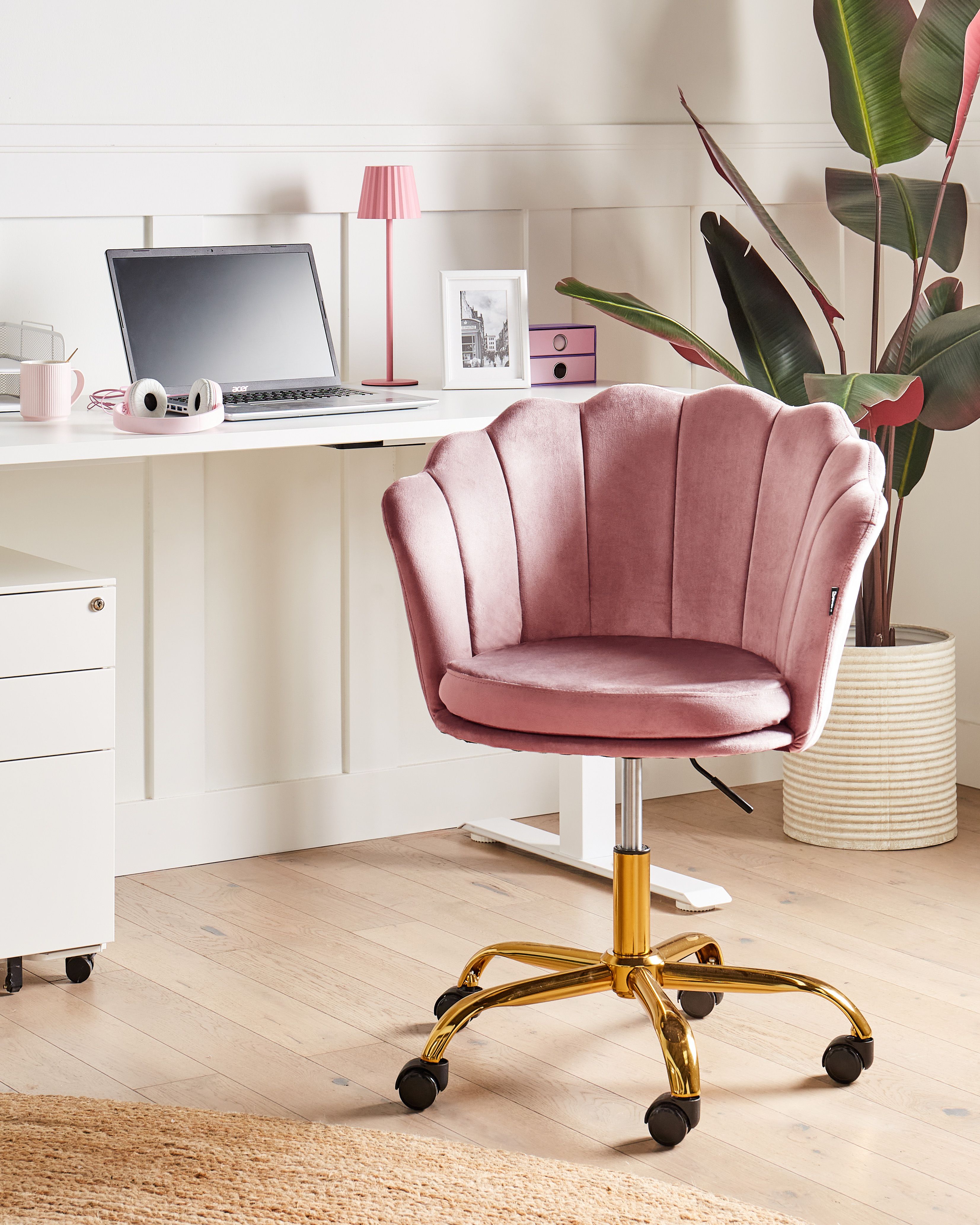 Schreibtischstuhl MONTICELLO Samtstoff Rosa | Beliani.ch