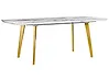 Extending Dining Table MOSBY Marble/ Gold 160/200 cm 90 cm