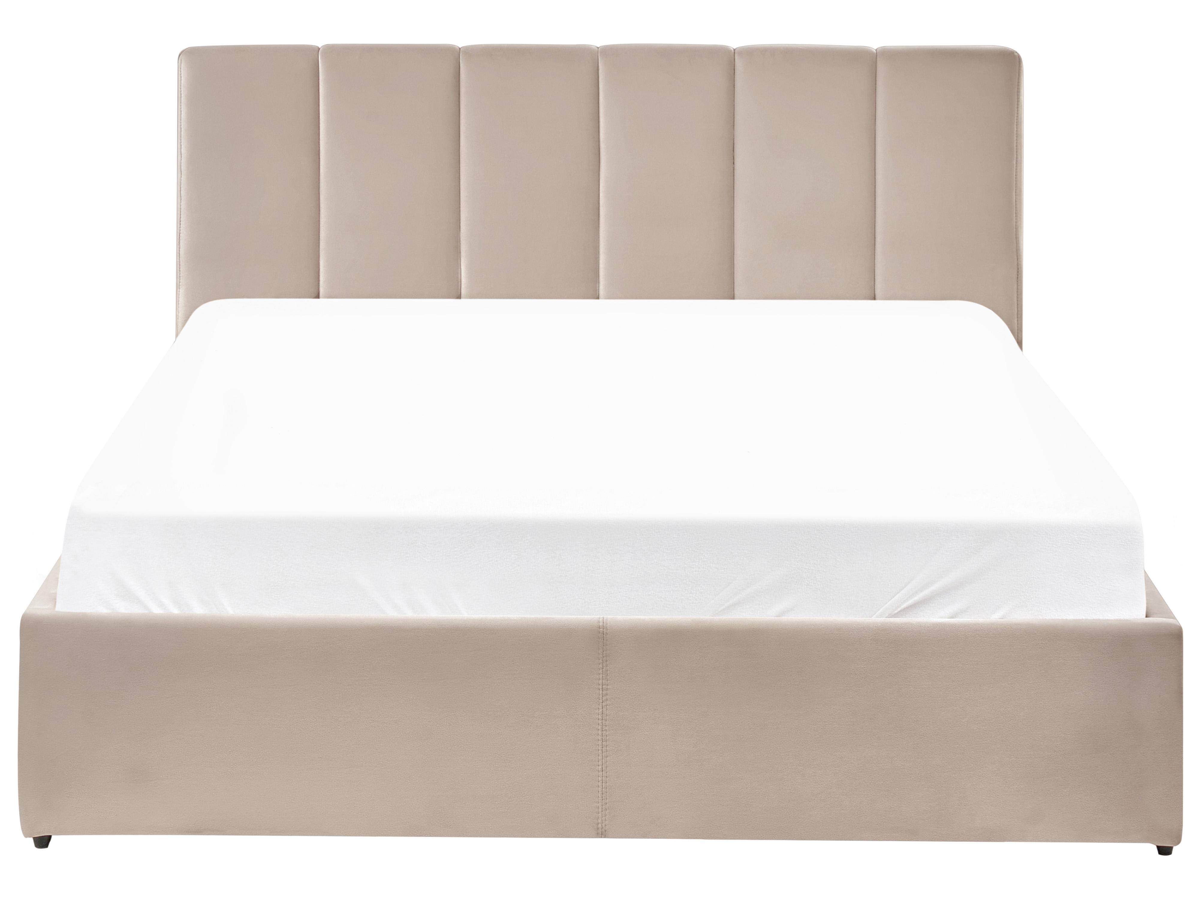 Lit ottoman DREUX Velours Taupe 140 x 200 cm_1012295