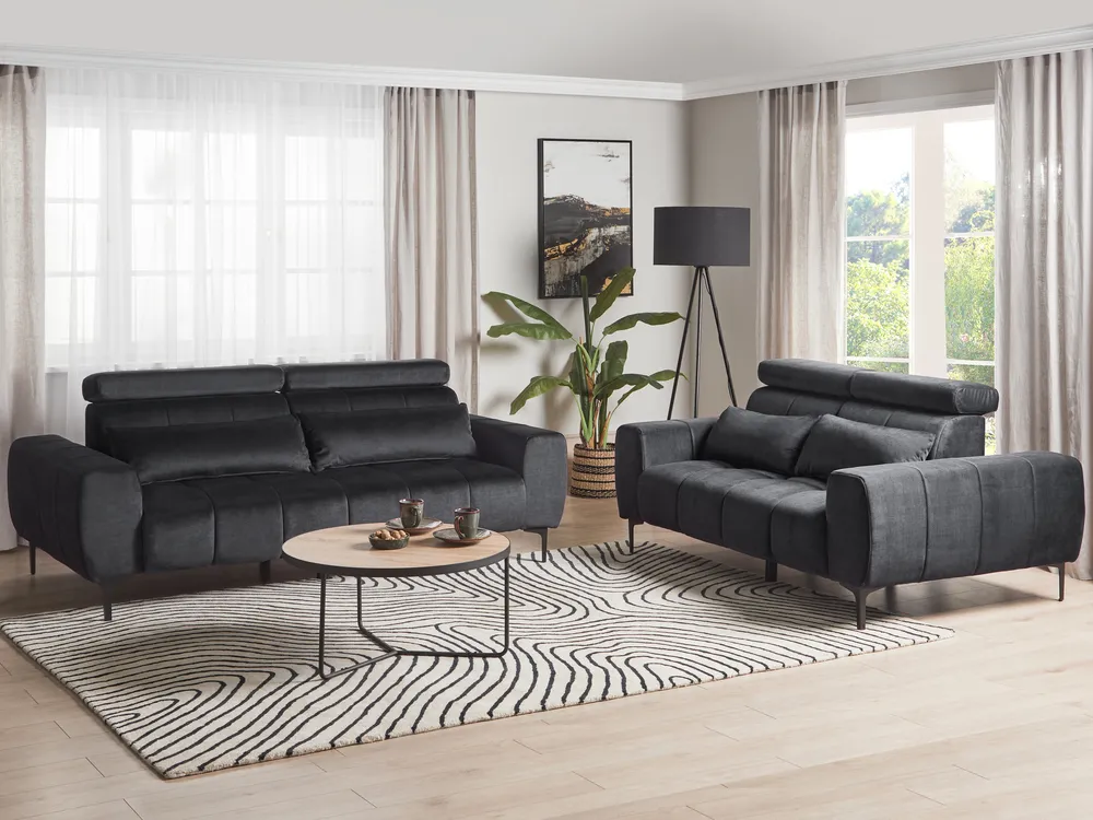 Sofa 2 Seater VEGAMO Velvet Black_925015