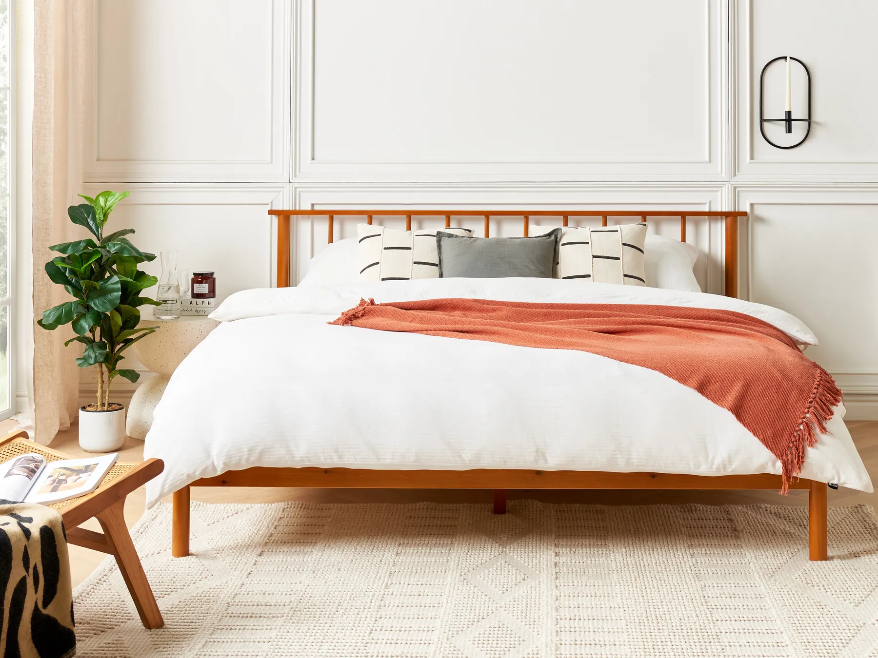 Bed Pine Wood BARRET 180 x 200 cm (EU Super King) Brown_875187