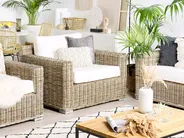 Gartensofa Set 4-Sitzer ARDEA Rattan Hellbraun_767038