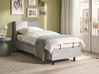 Bett verstellbar Stoff VICEROY 90 x 200 cm Hellgrau