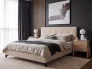 Bett mit Lattenrost Stoff AMBASSADOR 160 x 200 cm Beige_1144926
