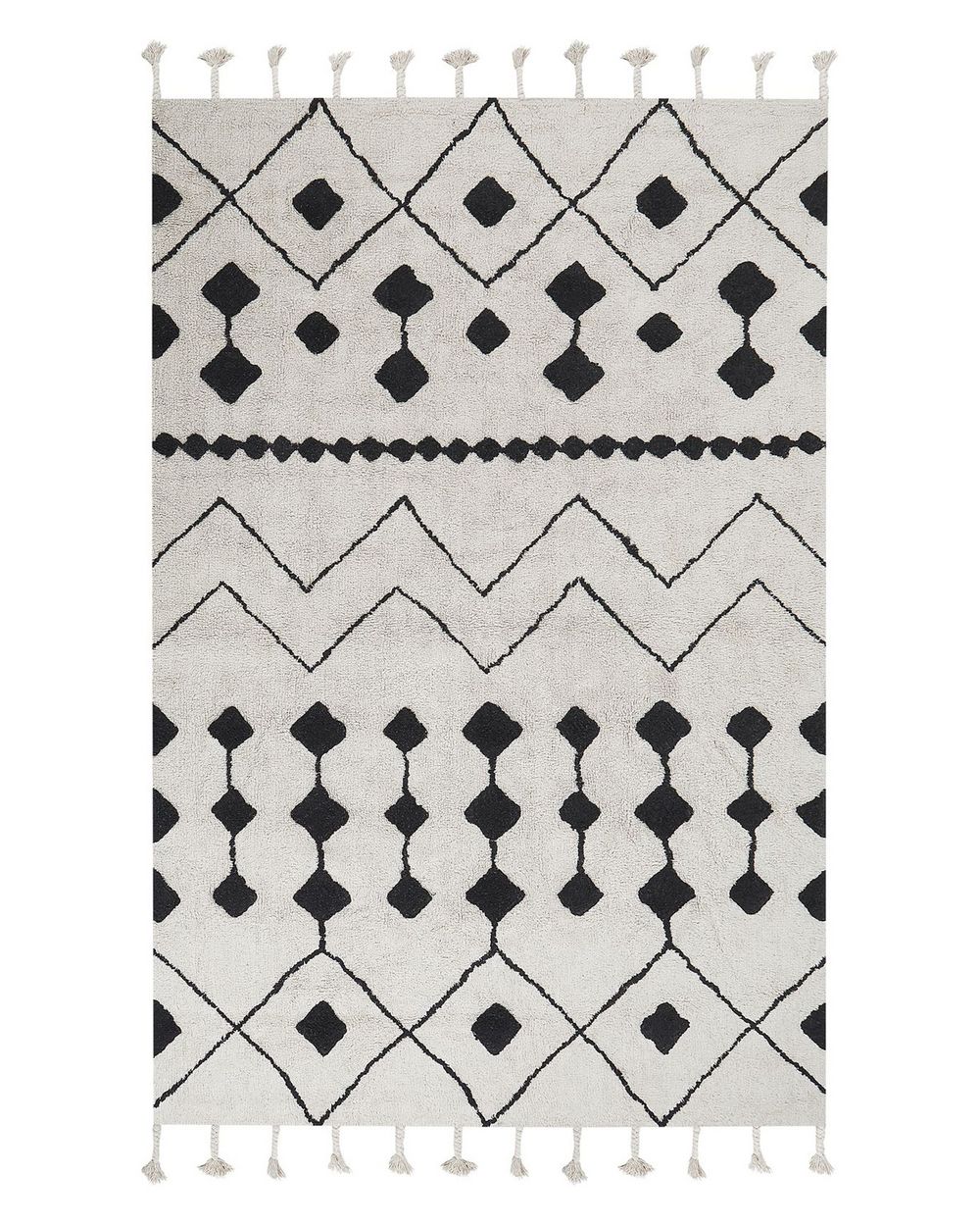 Rug KHEMISSET Off-White 140 x 200 cm Cotton