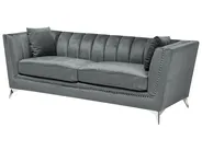 Sofa Set 5-Sitzer GAULA Samtstoff Grau_720620