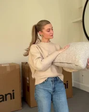 Sofa 3-Sitzer MATILA Bouclé Cremeweiß_1063141