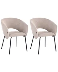 Esszimmerstuhl 2er Set BLAKELY Stoff Taupe_1055389