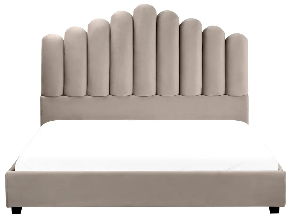 Bett mit Lattenrost Samtstoff VINCENNES 160 x 200 cm Taupe_974779