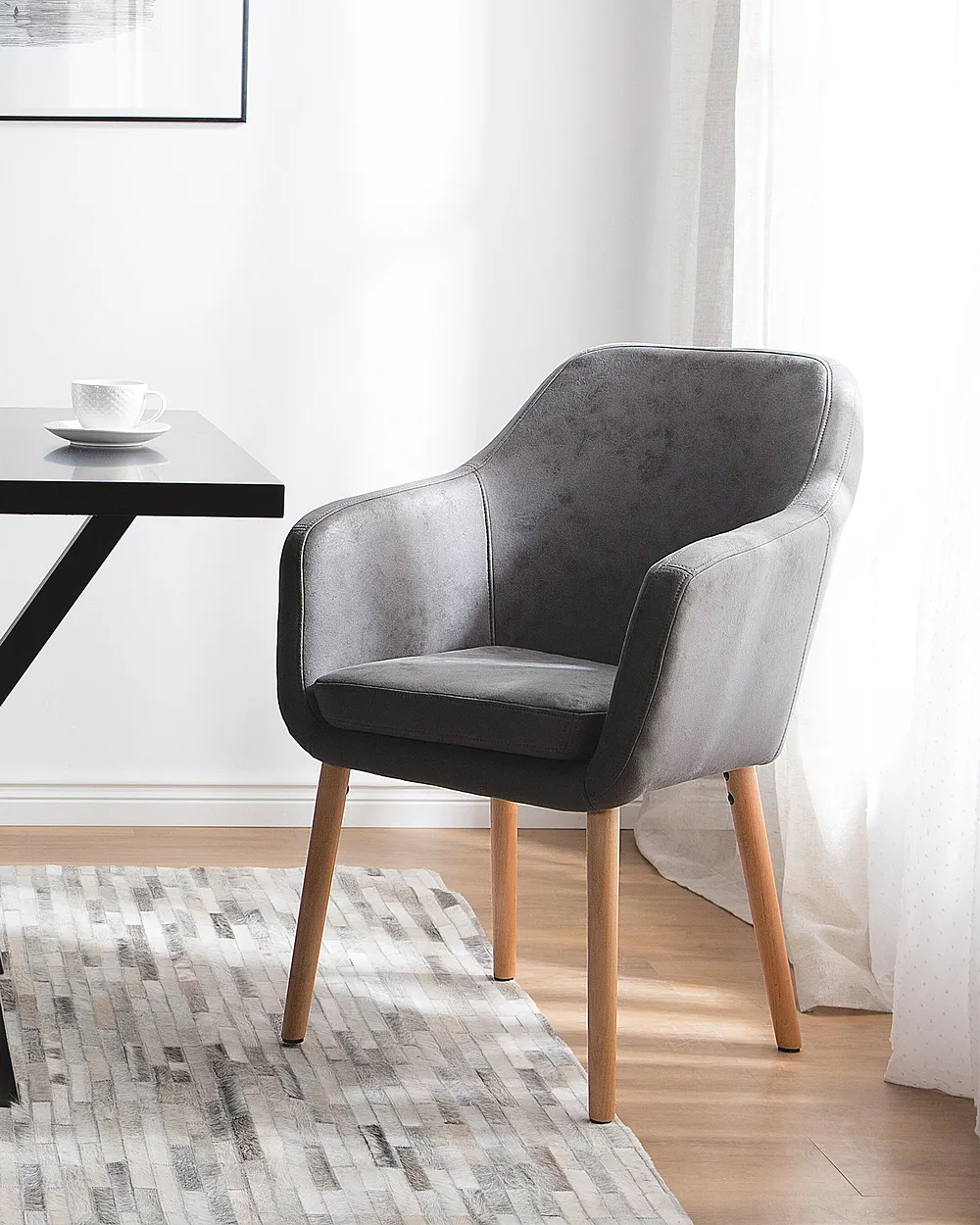 Stolica za blagovanje YORKVILLE Umjetna koža Sivi