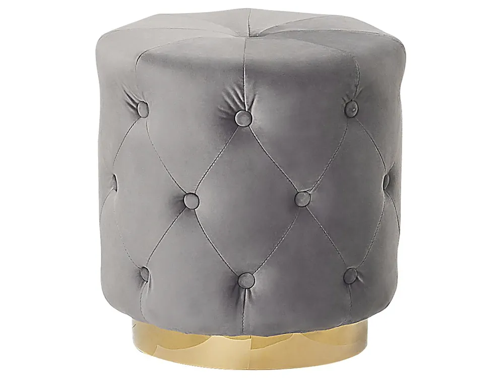 Pouf CARROLLTON Samtstoff Hellgrau