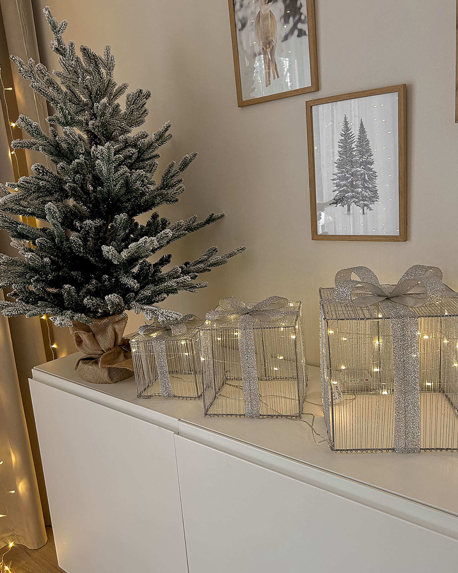 Weihnachts Lichterboxen 3er Set - LED Geschenkboxen Für Innen & Außen