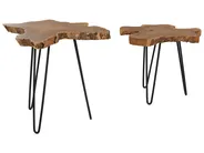 Beistelltisch 2er Set CAMROSE Teakholz Dunkelbraun_797935