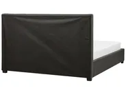 Lit avec tiroirs de rangement LA ROCHELLE Tissu Gris foncé 160 x 200 cm_904621