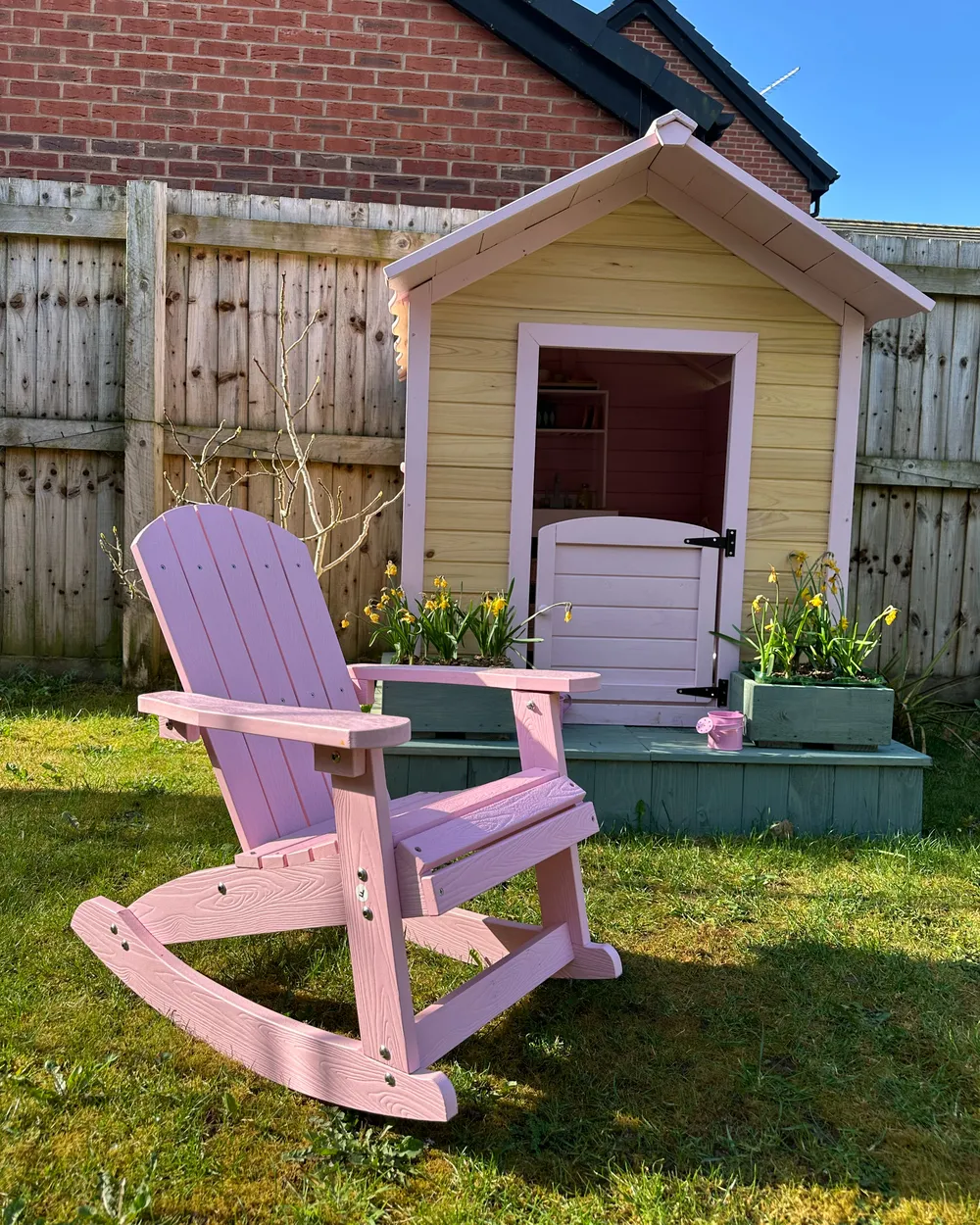 Garten Schaukelstuhl für Kinder ADIRONDACK Pastellrosa_982776