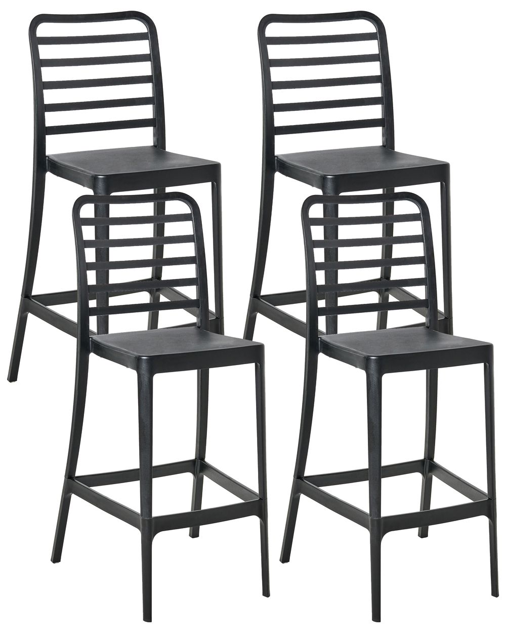 Set of 4 Bar Chairs SECEDA 2 in 1 Synthetic Material Black