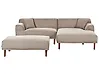 Ecksofa HOLT mit Ottomane Stoff Taupe linksseitig