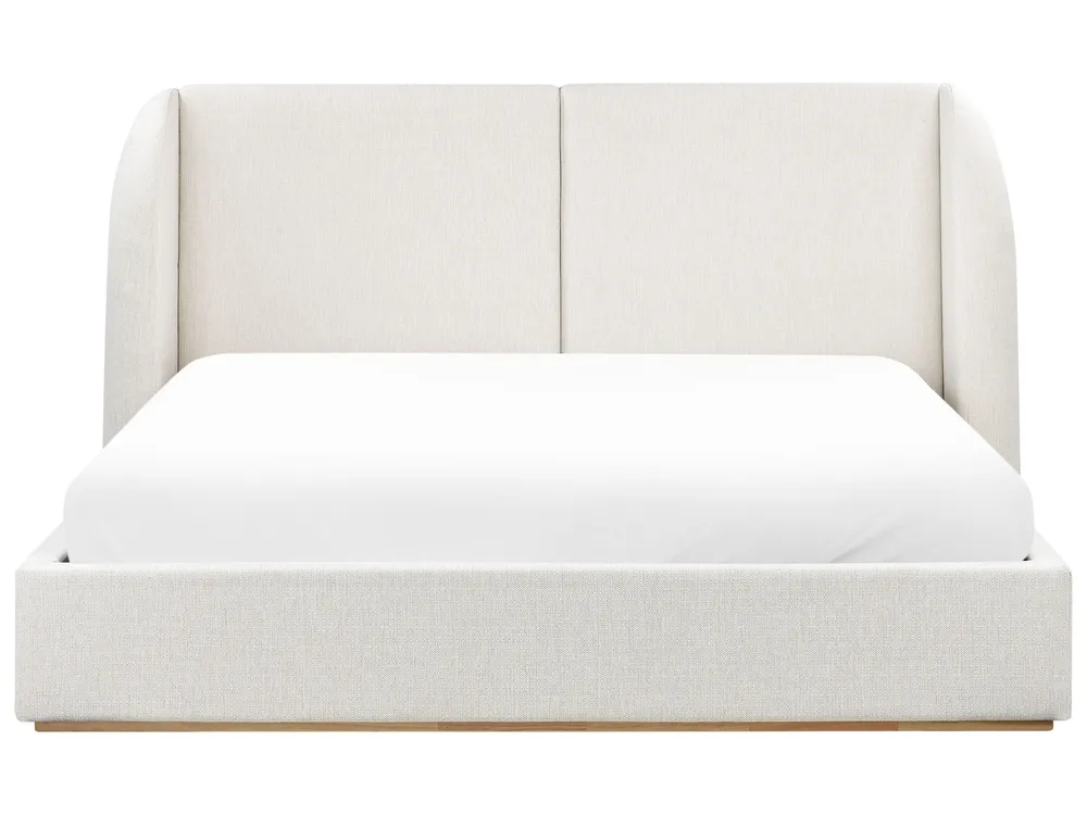 Bett mit Stauraum MONESTIER Stoff Cremeweiß 180 x 200 cm_972618