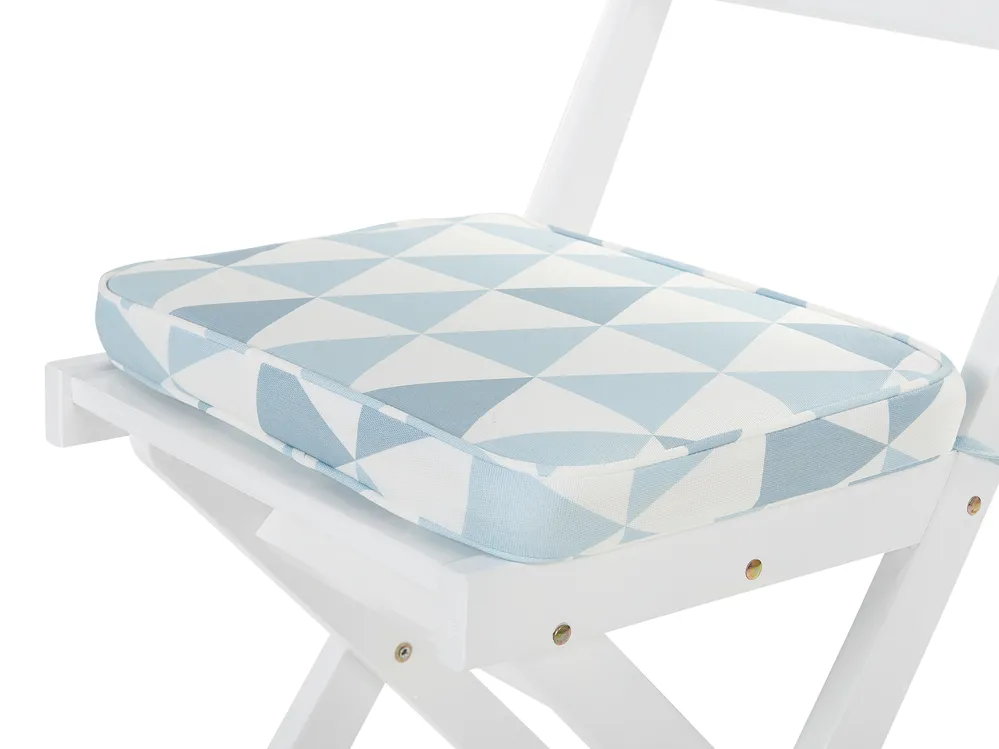 Bistro Set inkl. Kissen klappbar FIJI Akazienholz Blau_764256
