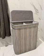Wäschekorb KALTHOTA Bambus Grau 100 L_1054481