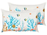 Dekokissen 2er Set EELGRASS 30 x 50 cm Baumwolle Bunt Tiermuster_893045