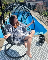 Hängesessel ASPIO Polyrattan Schwarz_928845