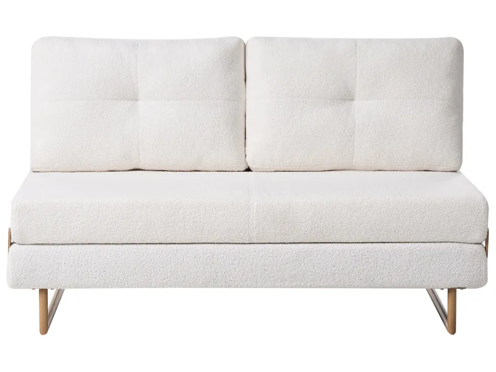 Sofa Bed 3 Seater JERSLEV Boucle Off-White_1013024