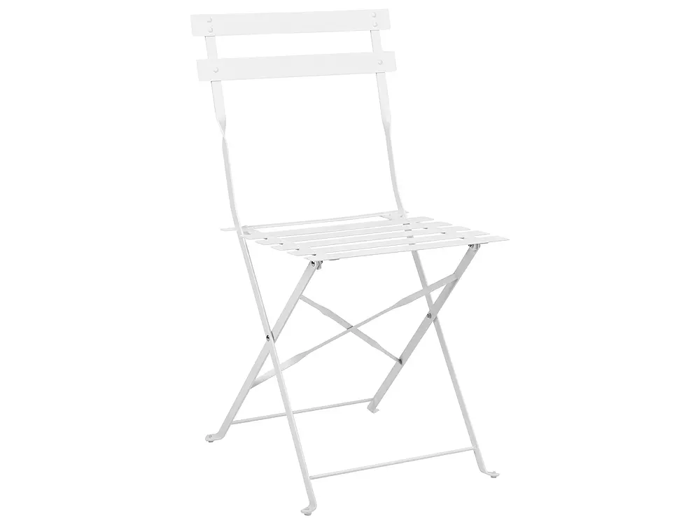 Bistro Set klappbar FIORI Metall Weiß_363352
