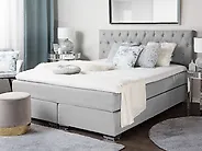 Boxspringbett Stoff DUCHESS 160 x 200 cm Hellgrau_1177833