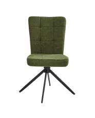 Esszimmerstuhl 2er Set drehbar RYAN Bouclé Grün_1042434