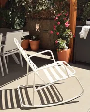 Garten-Schaukelstuhl TURI Metall Cremeweiß_1084519